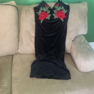 Black velvet dress